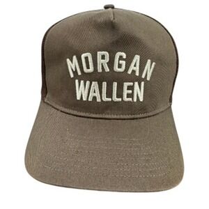 Morgan Wallen Trucker Hat Mens OSFM Brown One Night At A Time Tour Snapback Cap